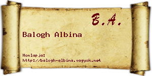 Balogh Albina névjegykártya